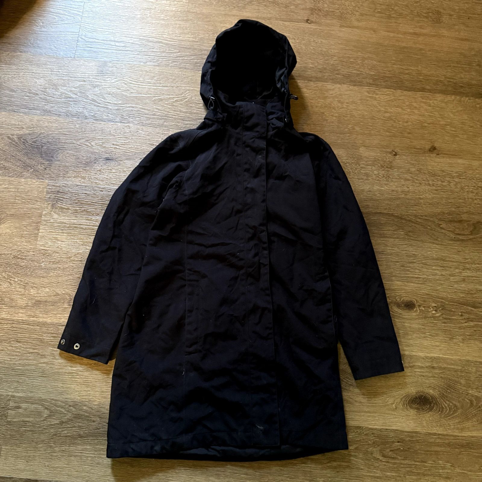Fjallraven Black Hooded Fjallraven Long Rain Jacket Size S / US 4 / IT 40 - 1 Thumbnail
