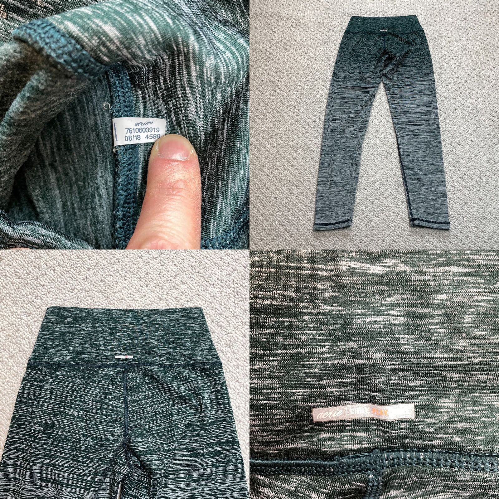 Vintage Aerie by American Eagle Leggings Womens Medium Green Yoga Active Stretch 25x27 Size 25" / US 0 / IT 36 - 8 Thumbnail