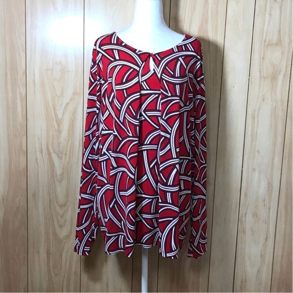 Liz Claiborne Liz Claiborne Stretch Round Neck Long Sleeve Blouse 3X Size 3XL / US 20-22 - 1 Thumbnail