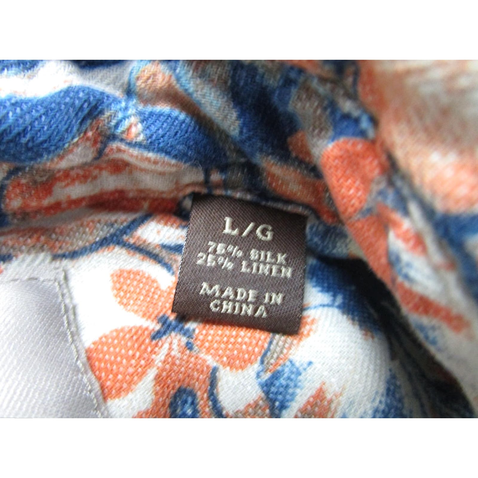 Vintage Margaritaville Shirt Mens Large Blue Orange Silk Linen Hawaiian Floral Camp Size US L / EU 52-54 / 3 - 5 Thumbnail