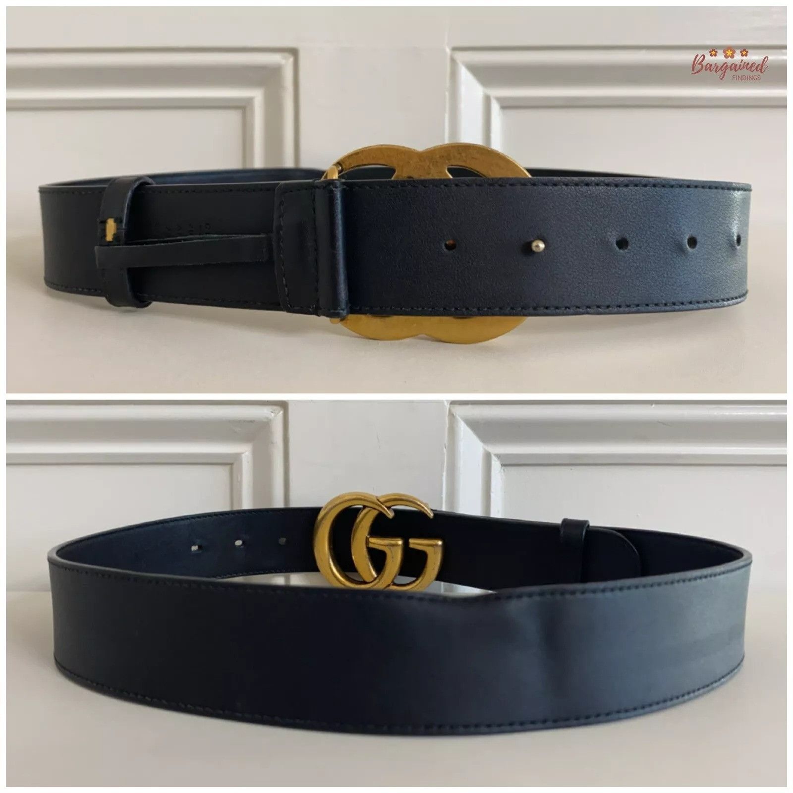 Gucci Gucci Smooth Calfskin Leather Gold Double G Buckle Belt Size ONE SIZE - 4 Thumbnail