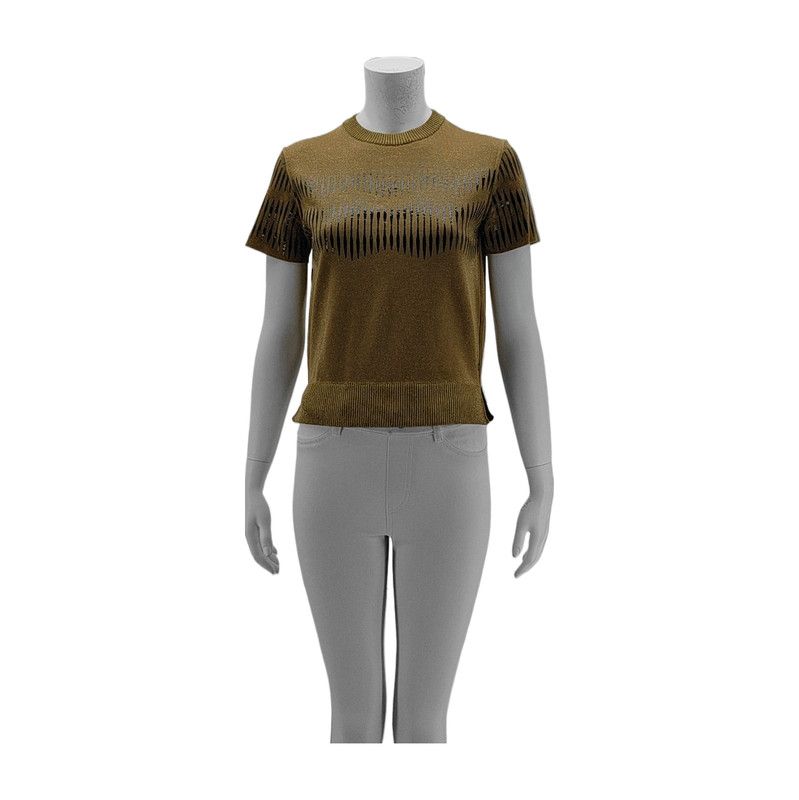 Louis Vuitton Louis Vuitton Brown Wool Short Sleeve Pullover 0089 Size XS / US 0-2 / IT 36-38 - 1 Thumbnail