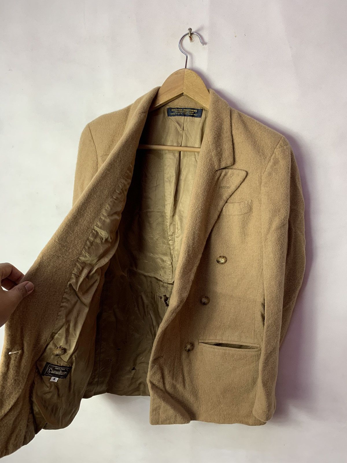 Brooks Brothers 🔥Vintage Brooks Brothers Camelhair Suits Blazer Coat Size 40S - 11 Thumbnail