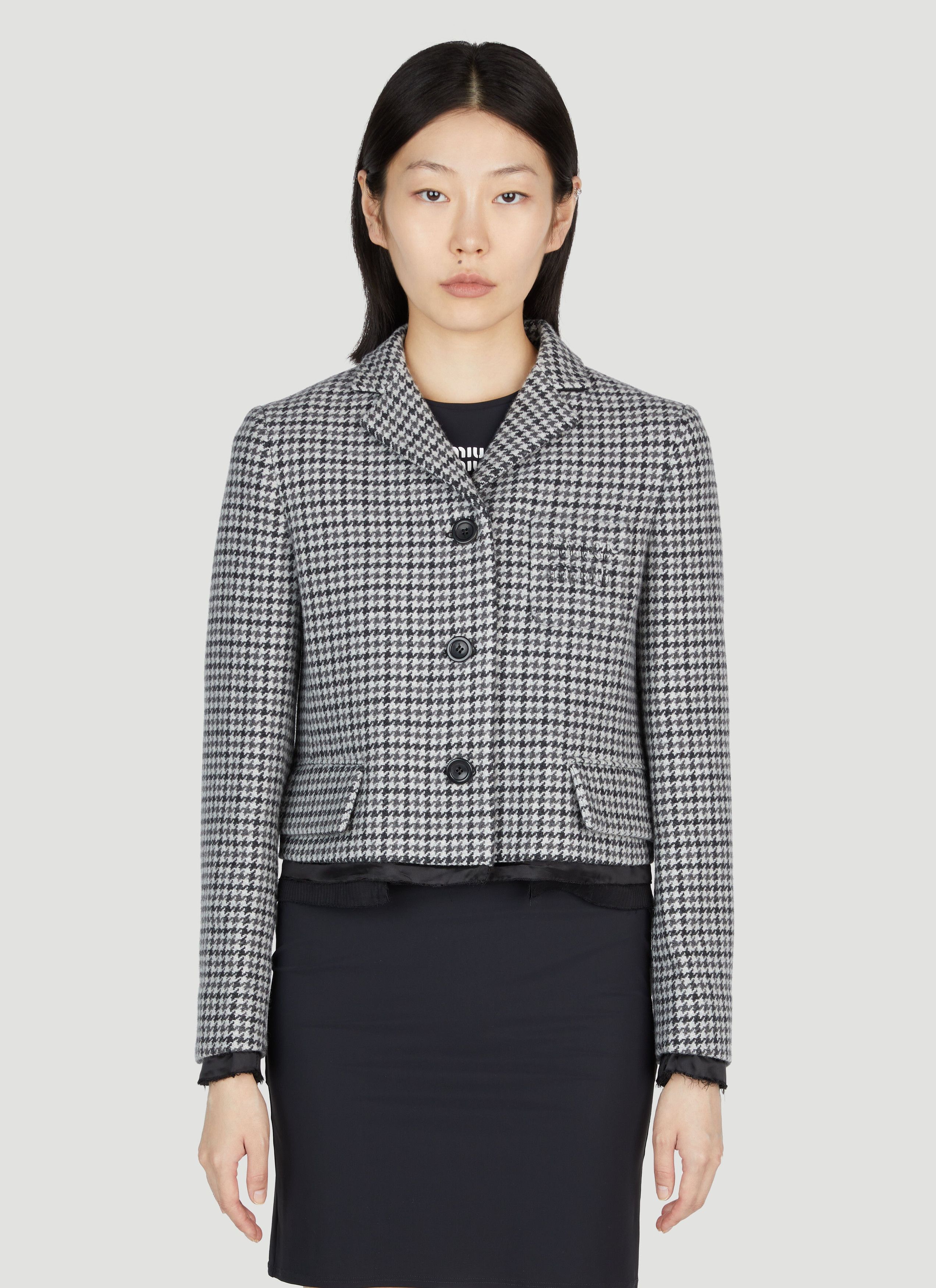Miu Miu Tweed Cropped Blazer Size S / US 4 / IT 40 - 1 Thumbnail