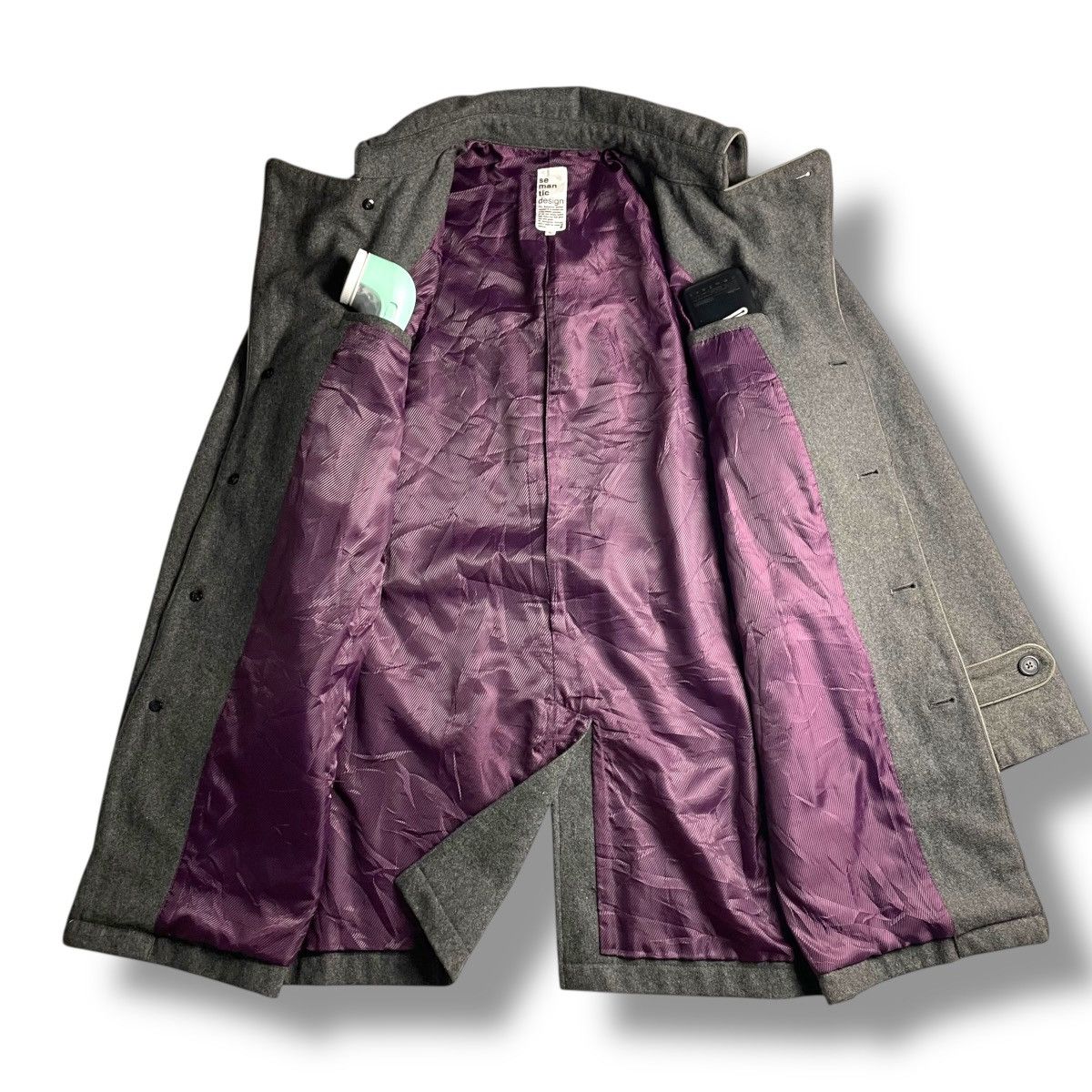 If Six Was Nine 🇯🇵 SEMANTIC DESIGN PUNK AVANT GARDE BELTED WOOL TRENCH COAT Size US L / EU 52-54 / 3 - 14 Thumbnail