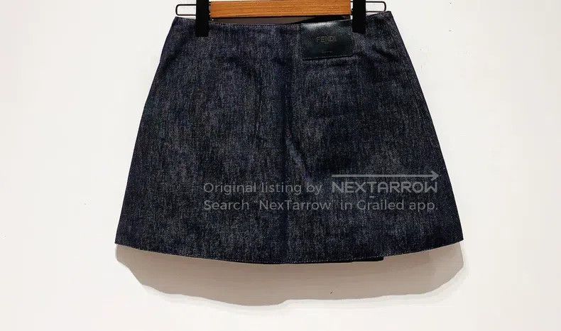 Fendi Fendi Solid Color High Waist Zipper Denim Short Skirt - Bl Size 25" / US 0 / IT 36 - 2 Thumbnail