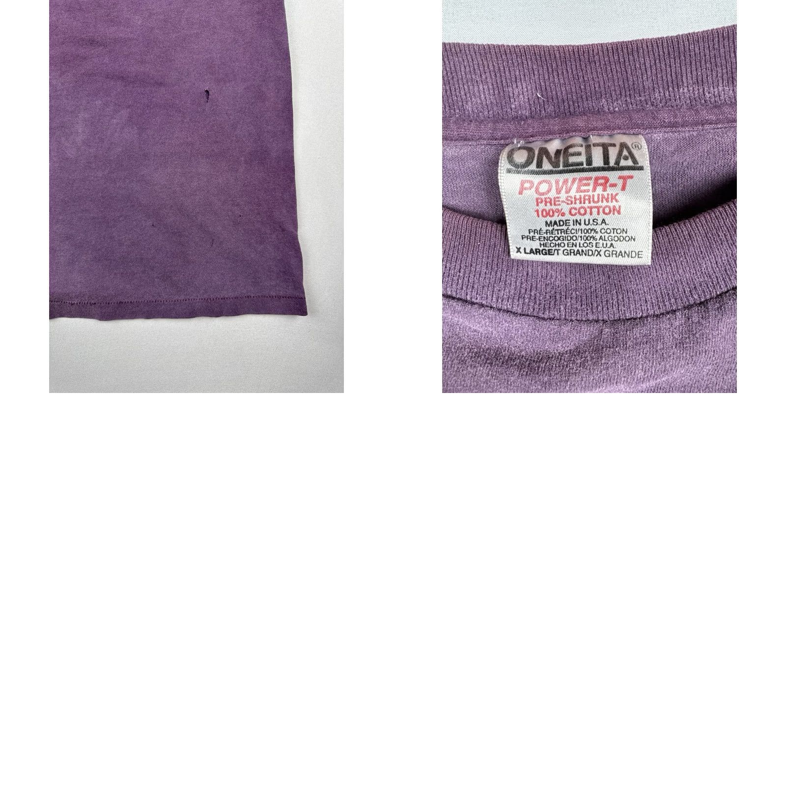 Vintage VINTAGE Wyoming Cowboy Bronco Shirt Purple Sun Faded Oneita USA Made XL Mens 90s Size US XL / EU 56 / 4 - 9 Thumbnail