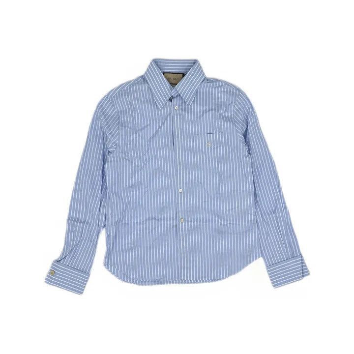 Gucci Gucci Gucci Blue Striped Cotton Long Sleeve Shirt -2506 Size US L / EU 52-54 / 3 - 2 Thumbnail