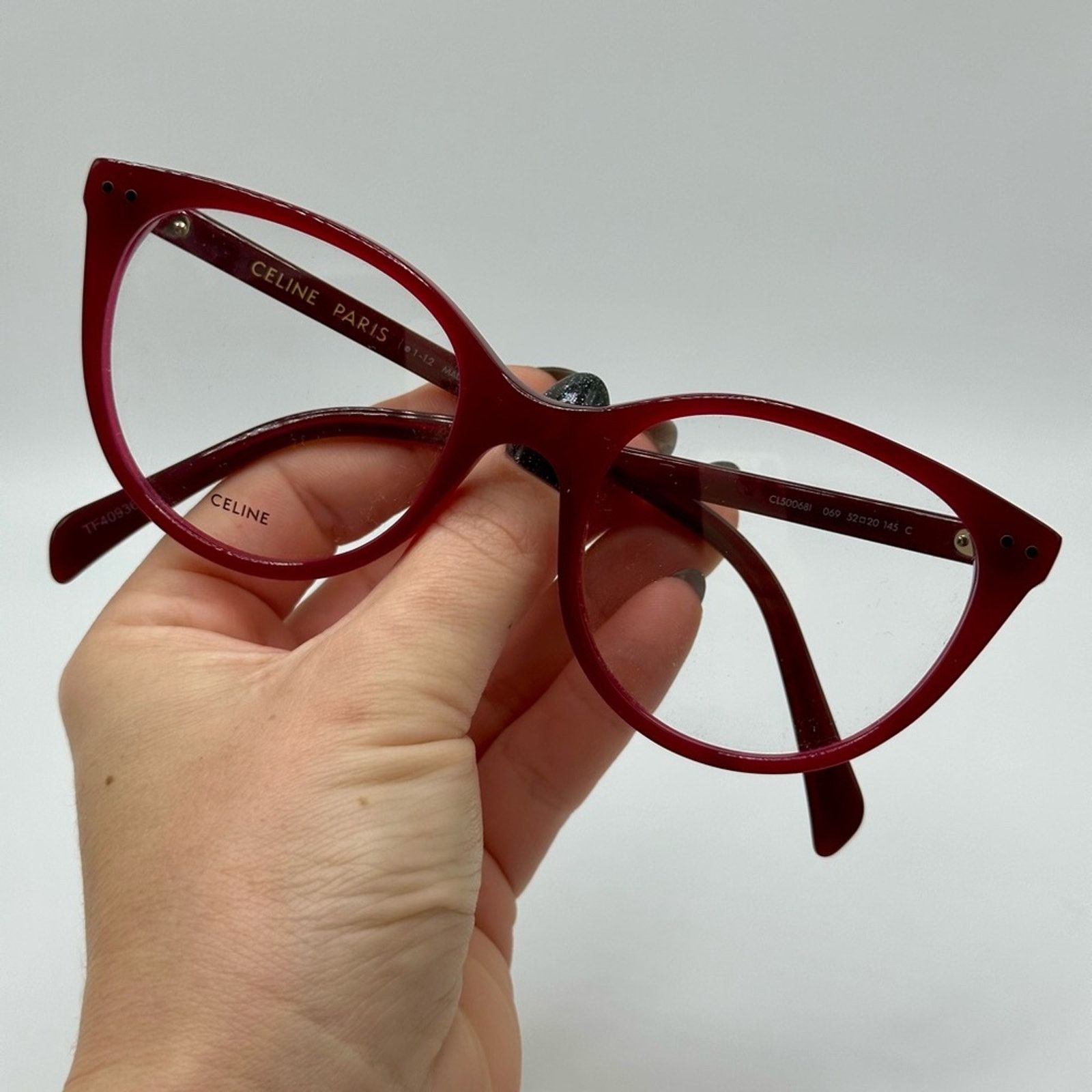 Celine NEW Celine Women's Glasses CL50068I 52069 Burgundy Size ONE SIZE - 7 Thumbnail