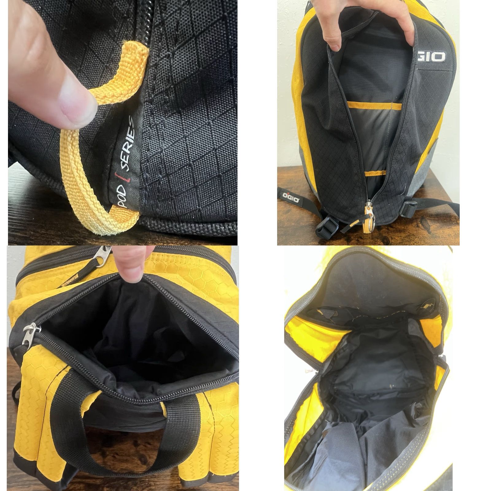 Vintage VINTAGE Ogio Cruzer Backpack Padded Moto Commuter School Work Travel POD Series Unisex Adults Yellow Backpack Size ONE SIZE - 8 Thumbnail