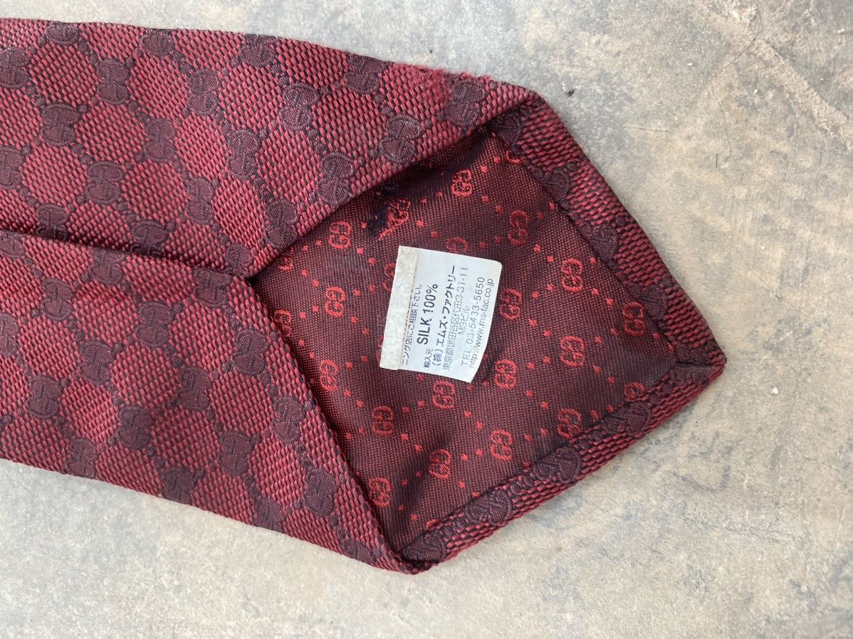 Designer × Gucci GUCCI MONOGRAM NECKTIE MAROON RARE Size ONE SIZE - 6 Thumbnail