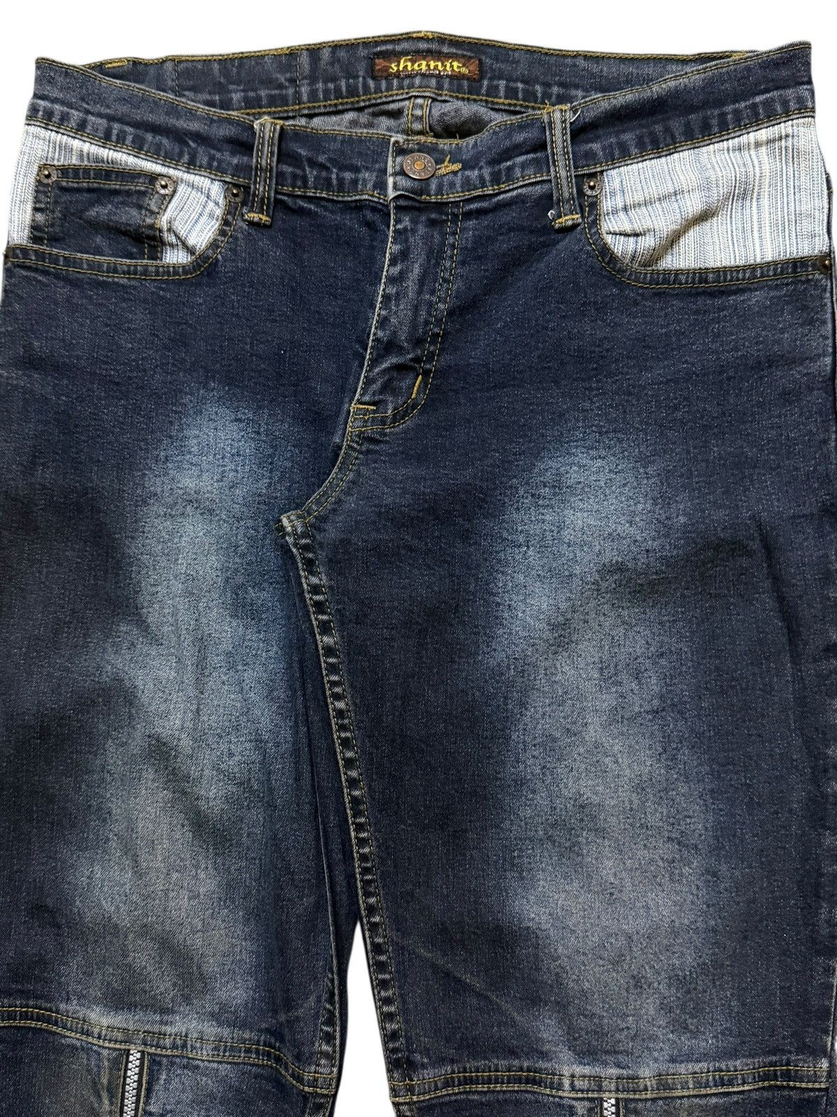 Tornado Mart Y2K Japanese Brand Blue Faded Wash Zipper Leg Flare Distress Size US 31 - 3 Thumbnail