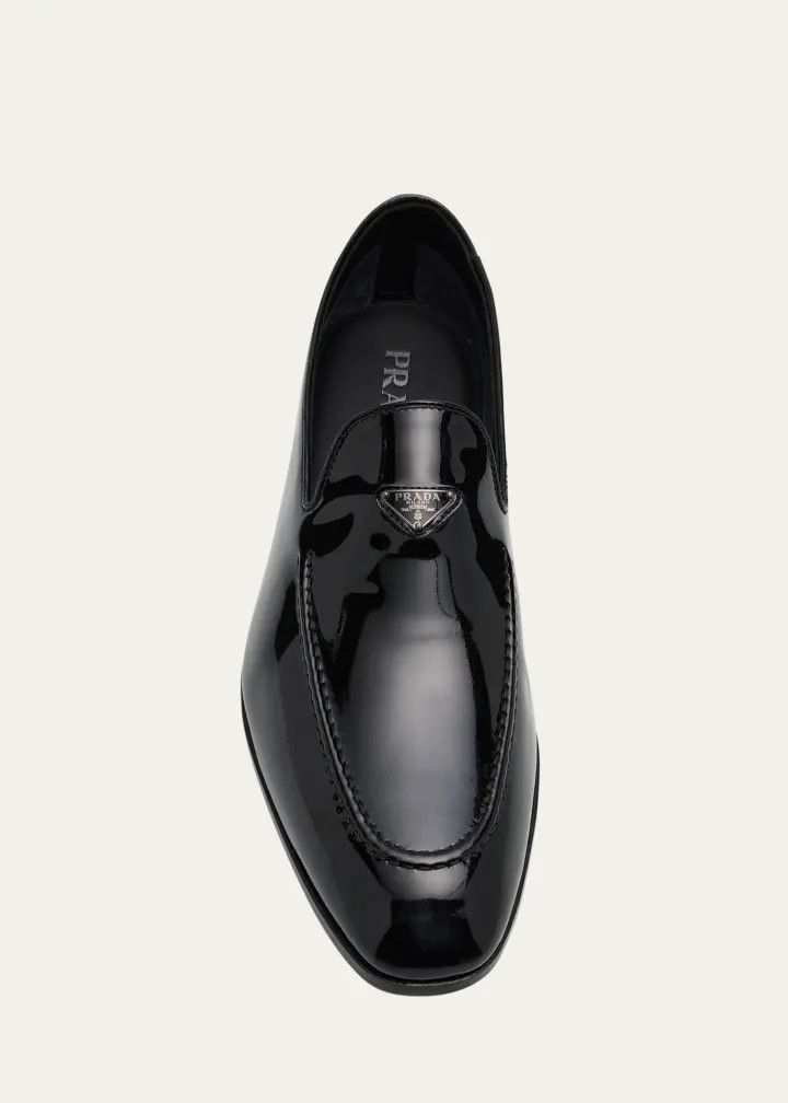 Prada o1mt1gz0225 Patent Leather Venetian Loafers in Black Size US 12 / EU 45 - 5 Thumbnail