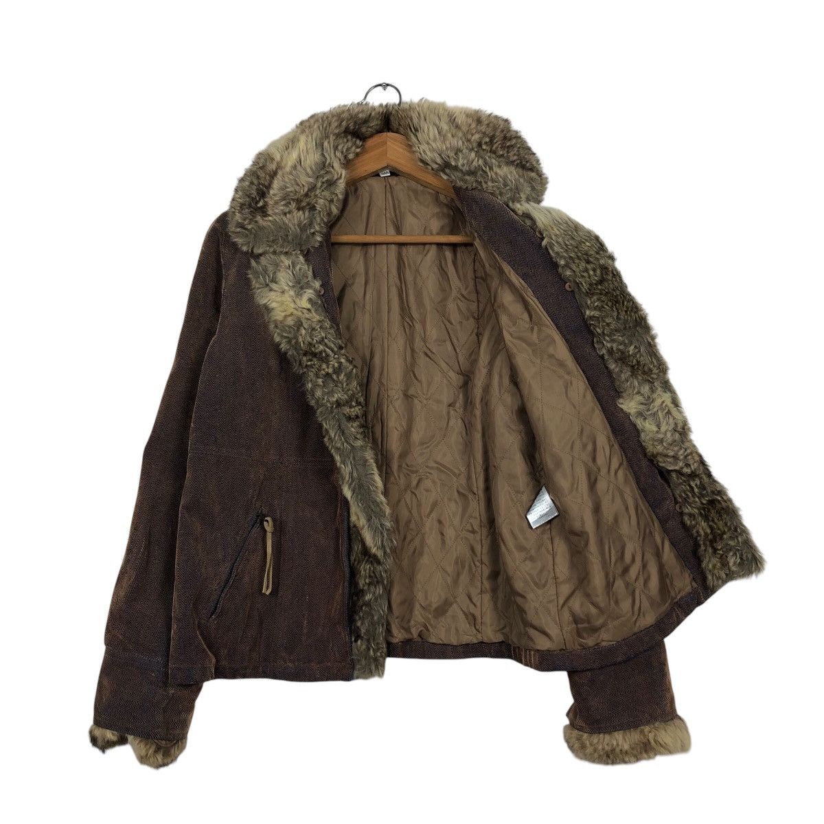 Japanese Brand Vintage Denim Biker Jacket CPMarket Mink Fur Lining Blanket Size US M / EU 48-50 / 2 - 12 Thumbnail