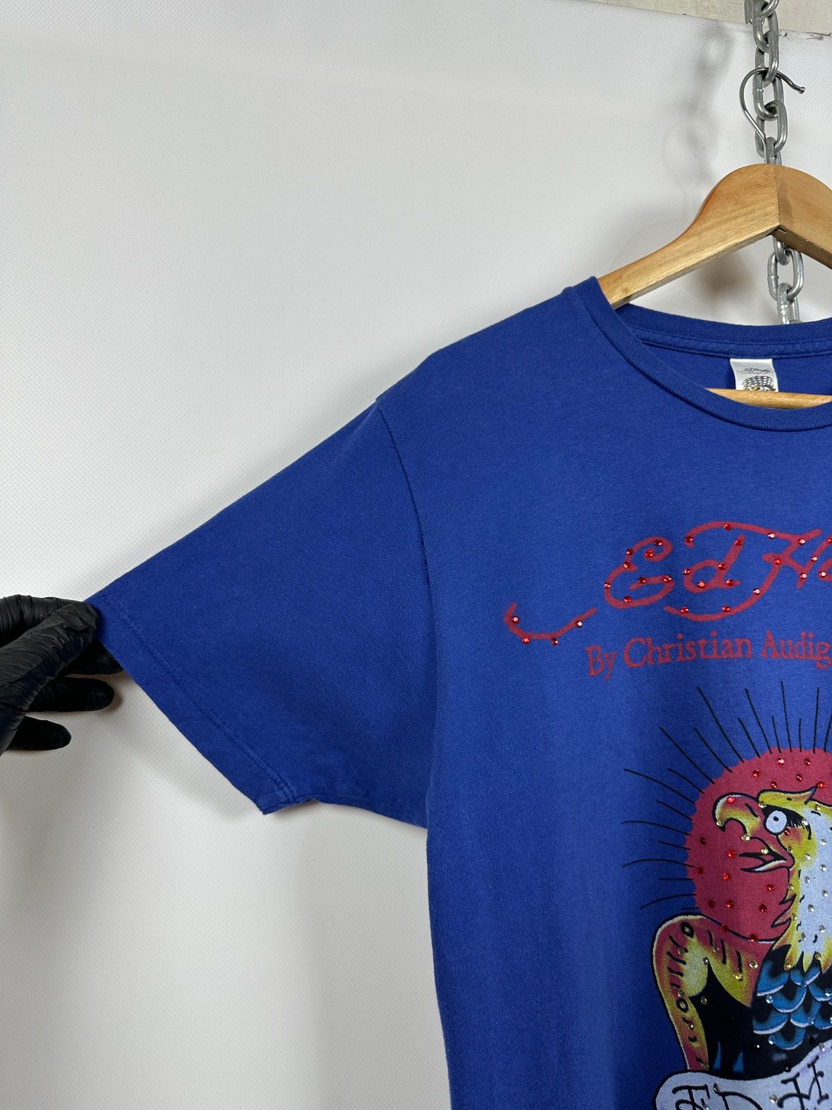 Ed Hardy Vintage Ed Hardy Rhinestones Skull Eagle Blue T-Shirt Size US M / EU 48-50 / 2 - 8 Thumbnail