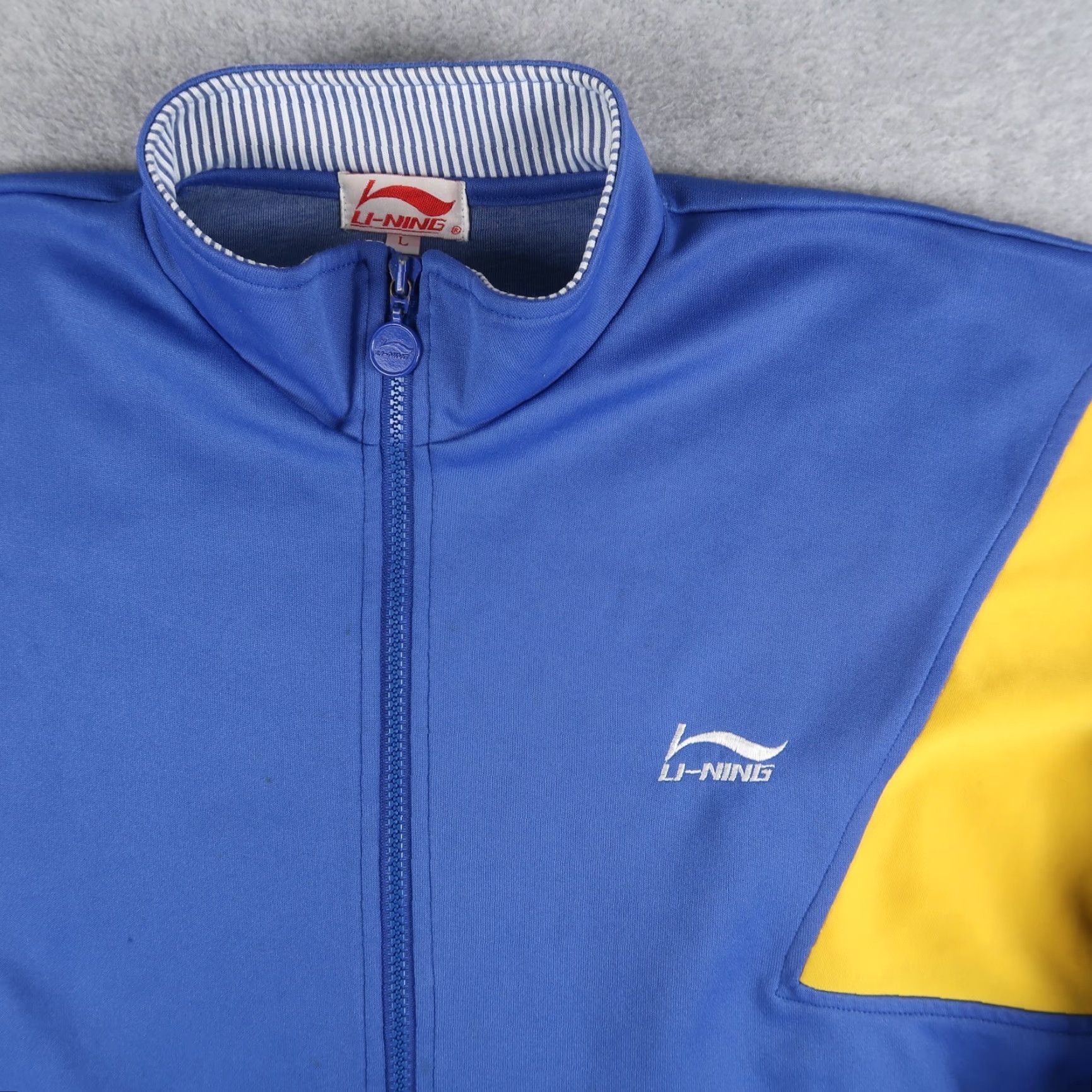 Li-Ning VINTAGE Li-Ning Track Jacket Mens L Blue Yellow Zip Sport Basketball Size US L / EU 52-54 / 3 - 3 Thumbnail