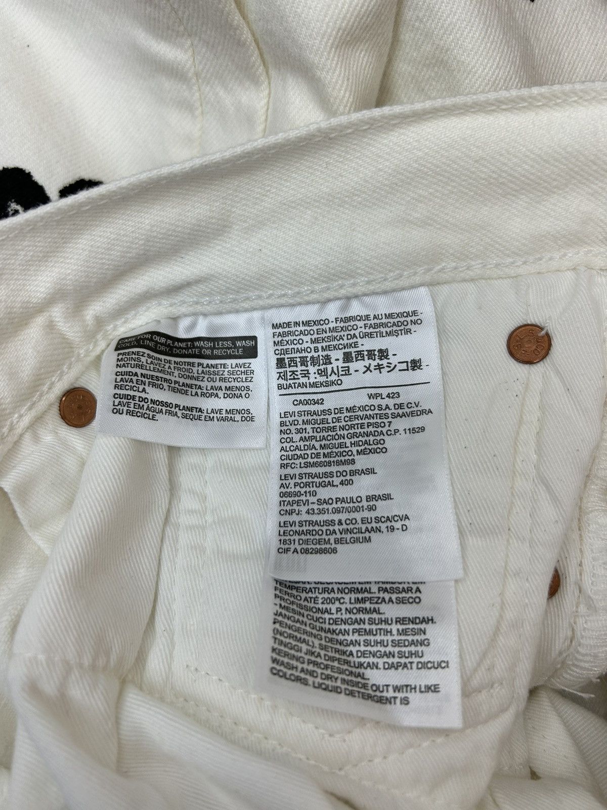 LEVIS X DENIM TEARS COTTON WREATH JEANS - WHITE