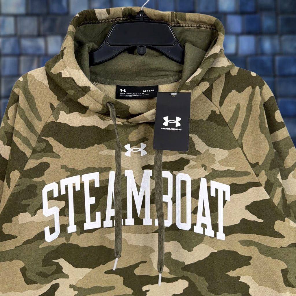 Under Armour Under Armour Hoodie Mens Large Green Camo Steamboat Fleece Pullover NWT Size US L / EU 52-54 / 3 - 1 Thumbnail