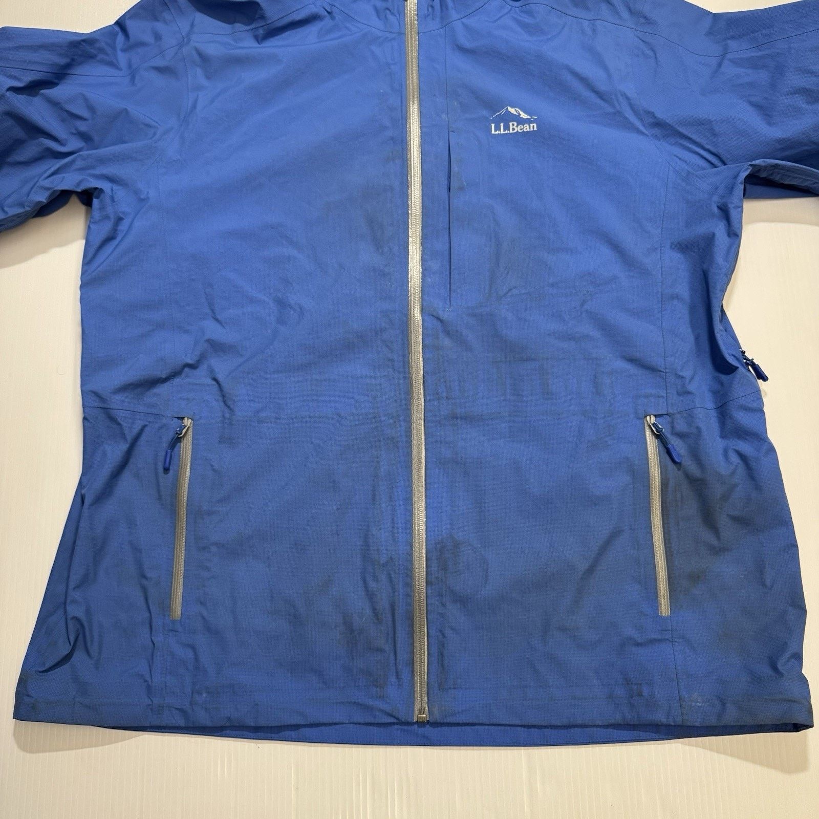 L.L. Bean LLBean Jacket Men XL Blue Hood Water Resistant Shell Pit Zip Size US XL / EU 56 / 4 - 3 Thumbnail