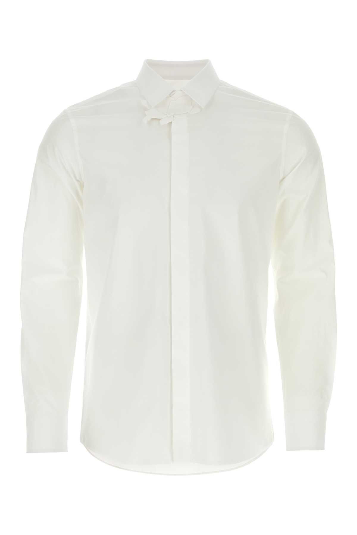 image of Valentino Garavani White Popeline Shirt, Men's (Size XL)