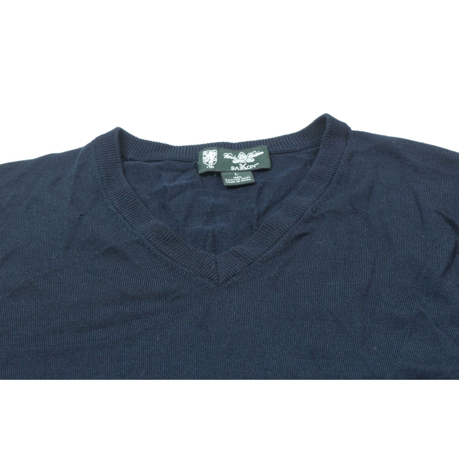 Brooks Brothers Brooks Brothers SaxXon Wool Sweater Navy Blue Long Sleeve V-Neck Mens Large L Pullover Knit Size US L / EU 52-54 / 3 - 3 Thumbnail