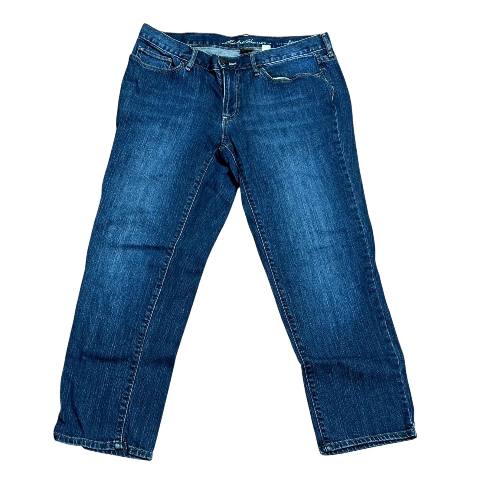 Eddie Bauer Eddie Bauer Jeans Women Sz 8 Blue Denim Curvy Stretch Casual Pants Straight Leg Jeans Regular Color Blue 5-Pocket Design Size 30" / US 8 / IT 44 - 2 Thumbnail