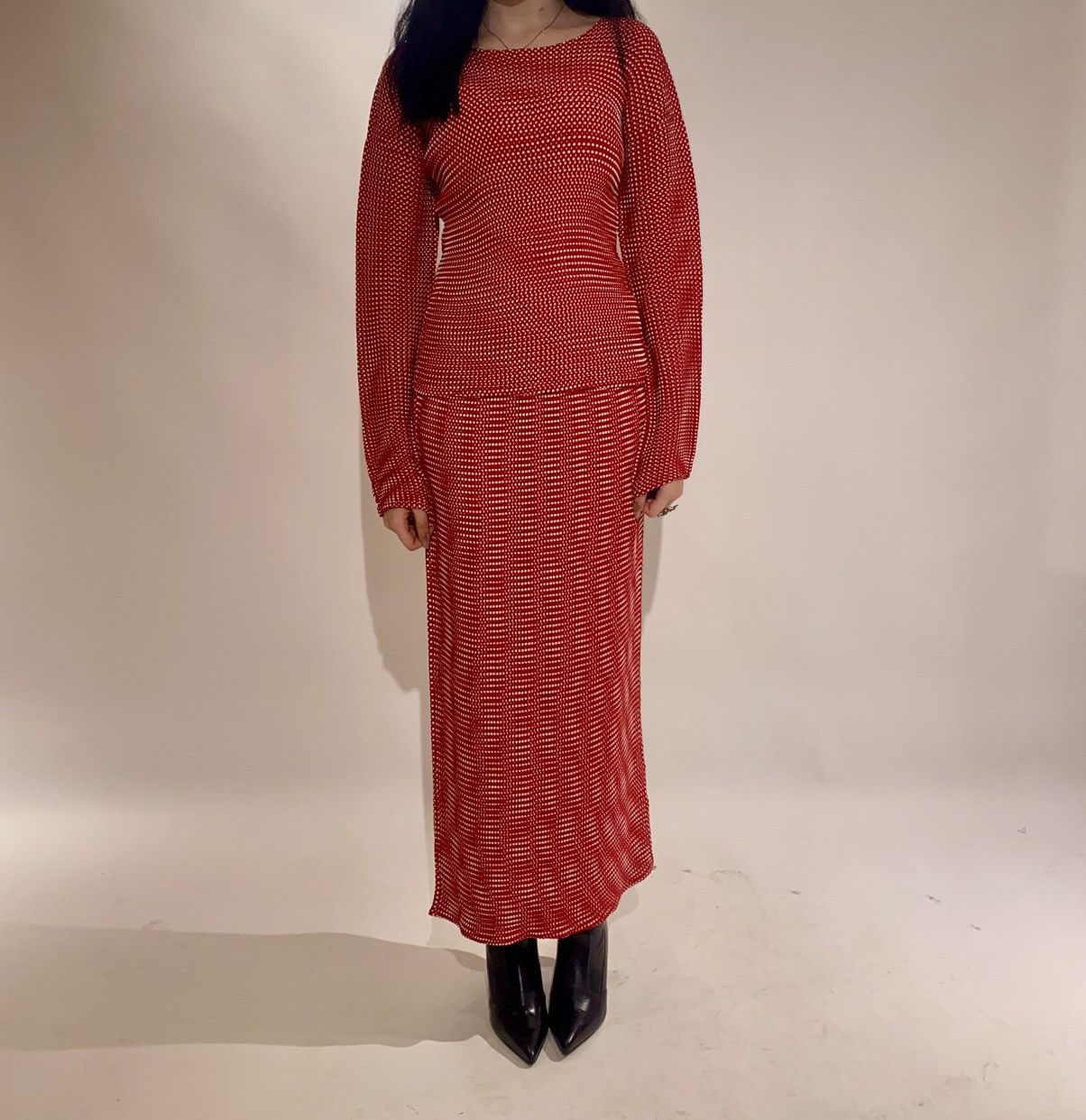 Issey Miyake × Vintage Issey Miyake 1990s Pleated Polyester Top & Skirt Set Size M / US 6-8 / IT 42-44 - 1 Thumbnail