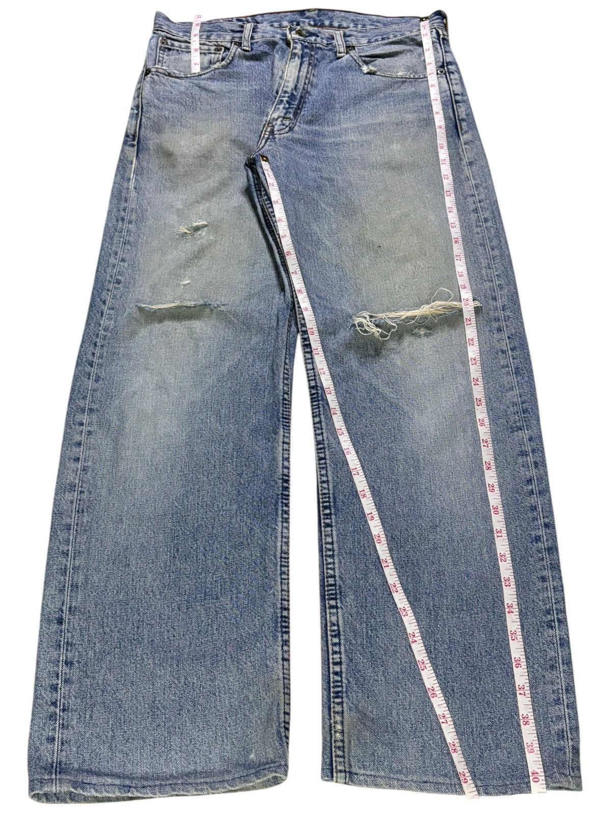 LVC × Levi's × Levi's Vintage Clothing Vintage 90s Levis 503 Mud Wash Distressed Ripped Baggy Jeans Size US 32 / EU 48 - 13 Thumbnail