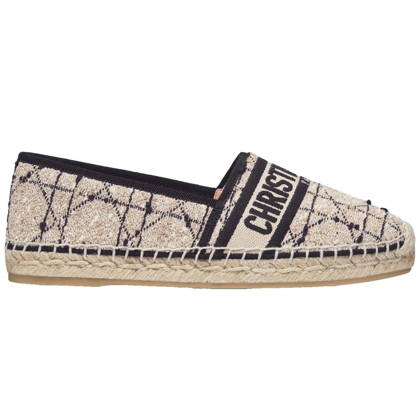 Dior Dior Granville Beige Black Cannage Tweed Embroidered Logo Size US 12 / IT 42 - 1 Thumbnail