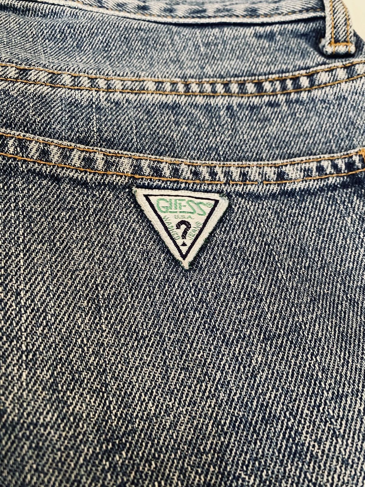 Guess Vtg 90’s Guess Denim Shorts Green Triangle Made in USA 29 Size US 29 - 5 Thumbnail