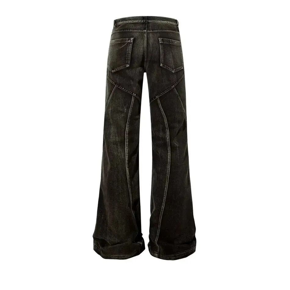 Japanese Brand Streetwear Design Washed Loose Spliced Jeans Pants Size US 32 / EU 48 - 2 Thumbnail