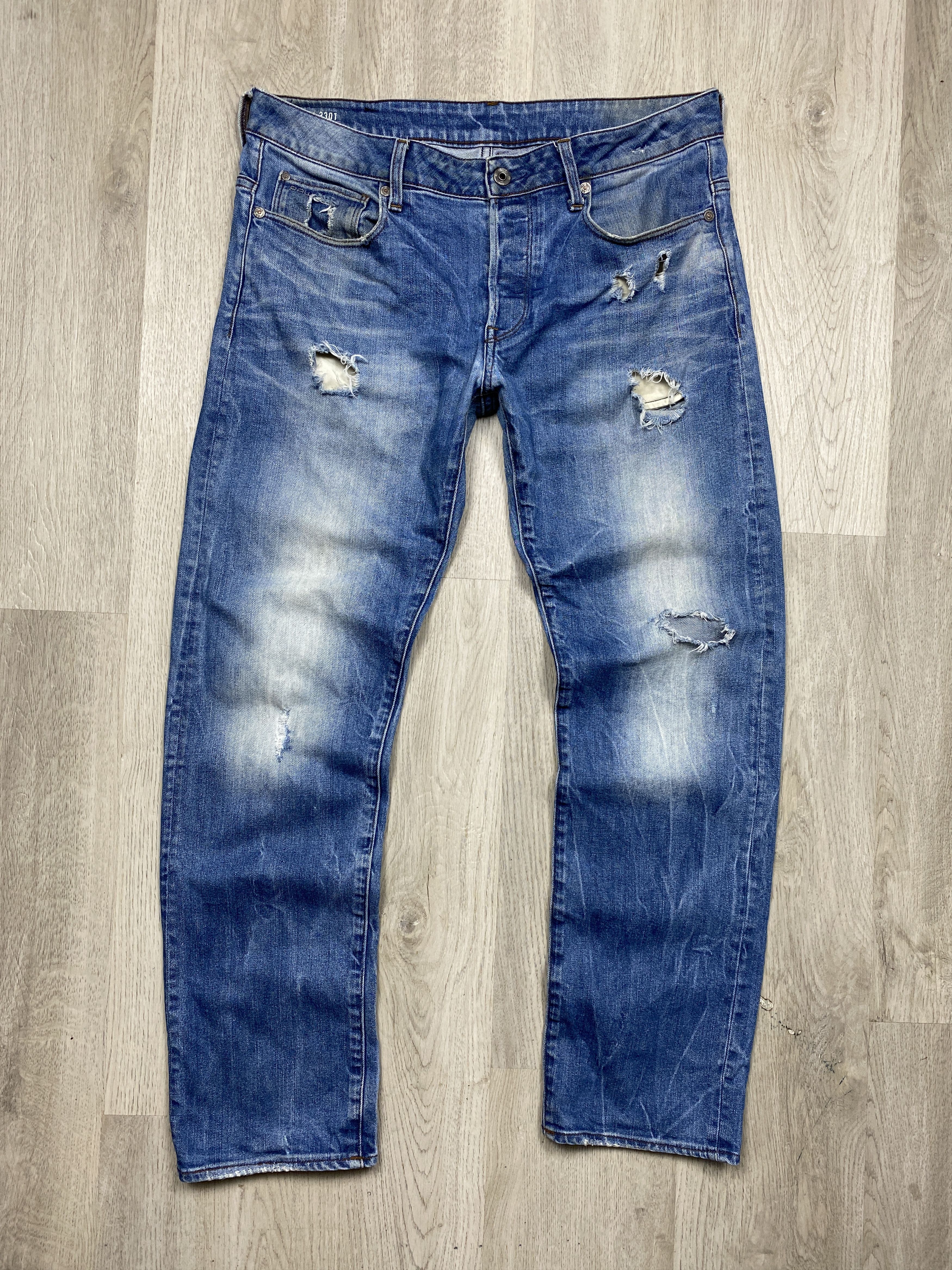 G-Star G Star Raw 3301 Vintage Mens Denim Pants Jeans Size US 33 - 1 Thumbnail