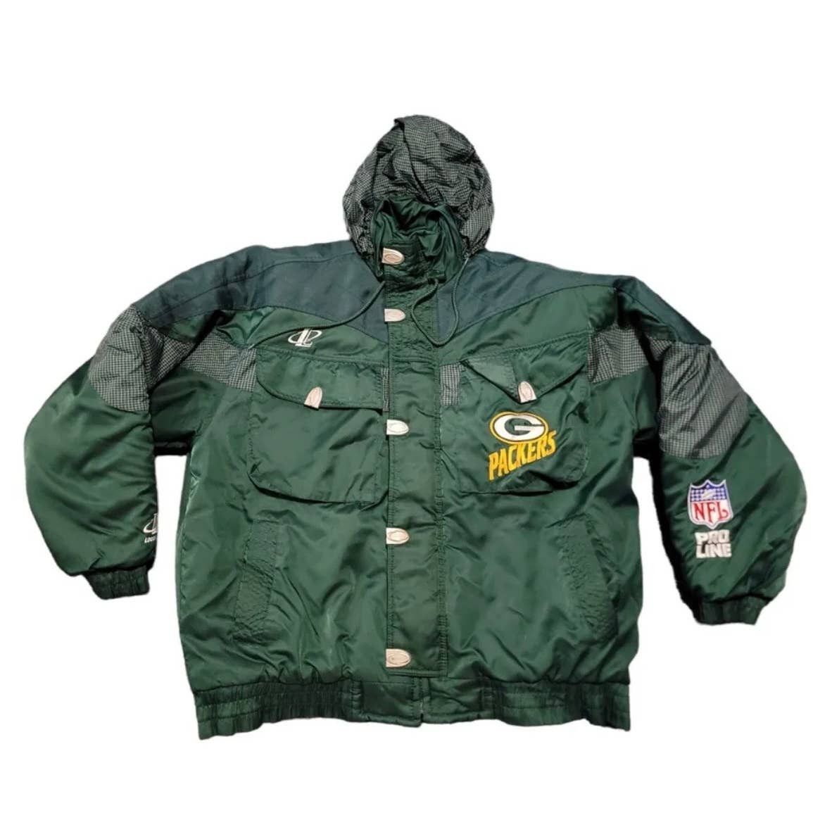 image of Vintage Nfl Pro Line Green Bay Packers Jacket Logo Athletic, Men's (Size XL)