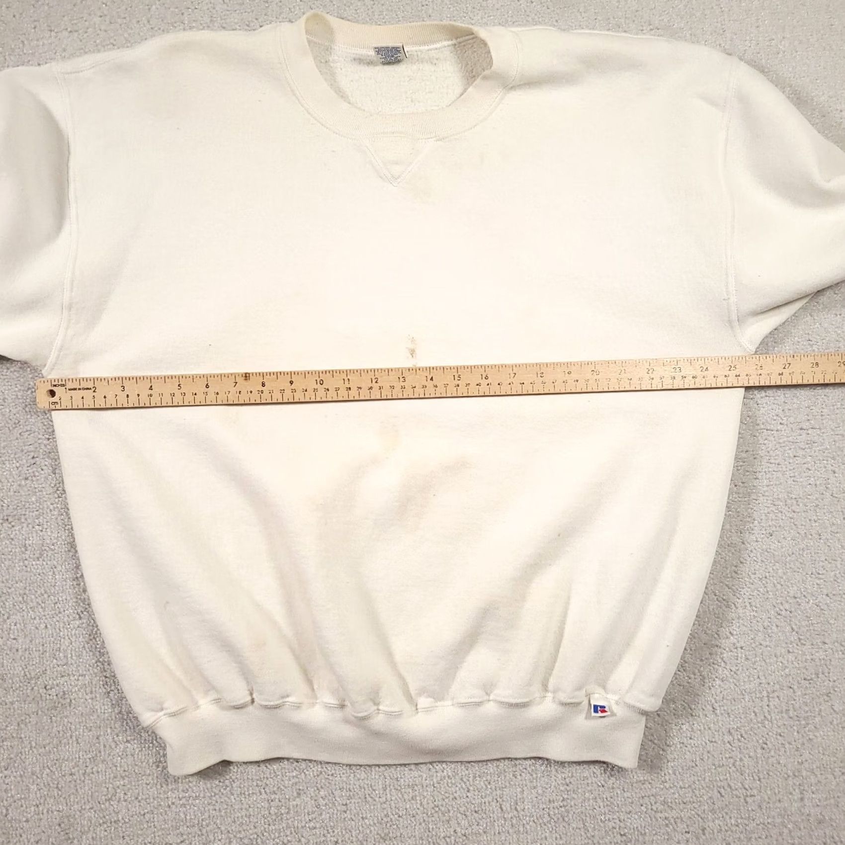 Russell Athletic VINTAGE Russell Athletic Sweatshirt Mens XL White Grunge Skater Stained Flawed Size US XL / EU 56 / 4 - 3 Thumbnail