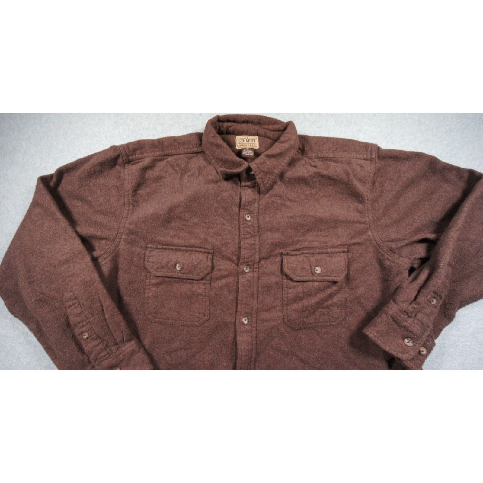 Vintage CE Schmidt Shirt Mens XL Brown Button Down Workwear Long Sleeve Collared Size US XL / EU 56 / 4 - 2 Thumbnail