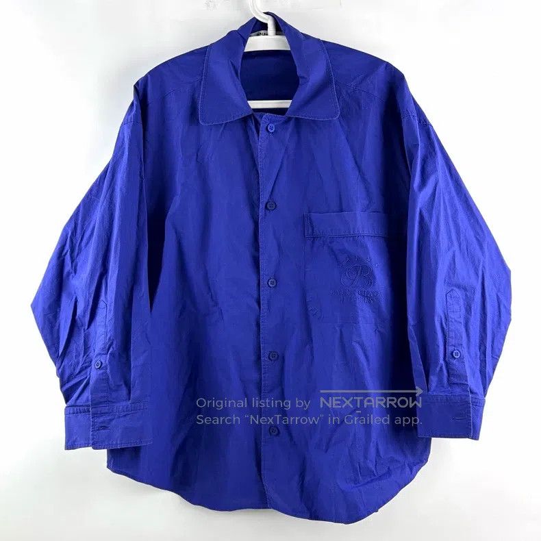 Balenciaga Balenciaga Letter Embroidered Pure Cotton Long Sleeve Shir Size XS / US 0-2 / IT 36-38 - 1 Thumbnail