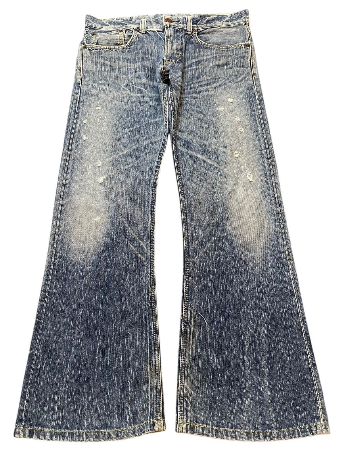 Edwin Vintage Edwin Blue Trip 503 Faded Distress Wide Leg Baggy Size US 34 / EU 50 - 1 Thumbnail