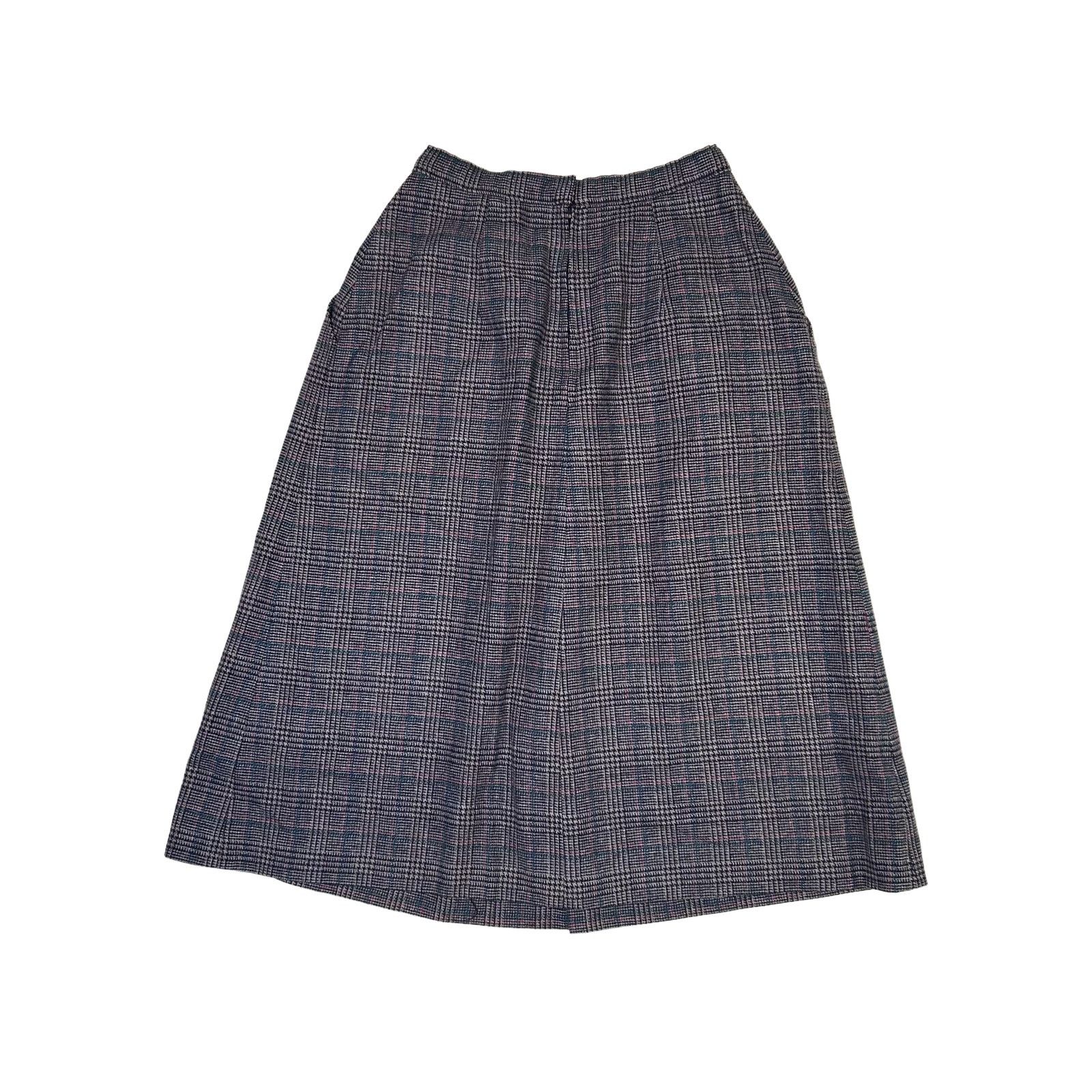 Handmade Vintage 80's Plaid hand-sewn Midi Skirt 25" Size 25" / US 0 / IT 36 - 2 Thumbnail