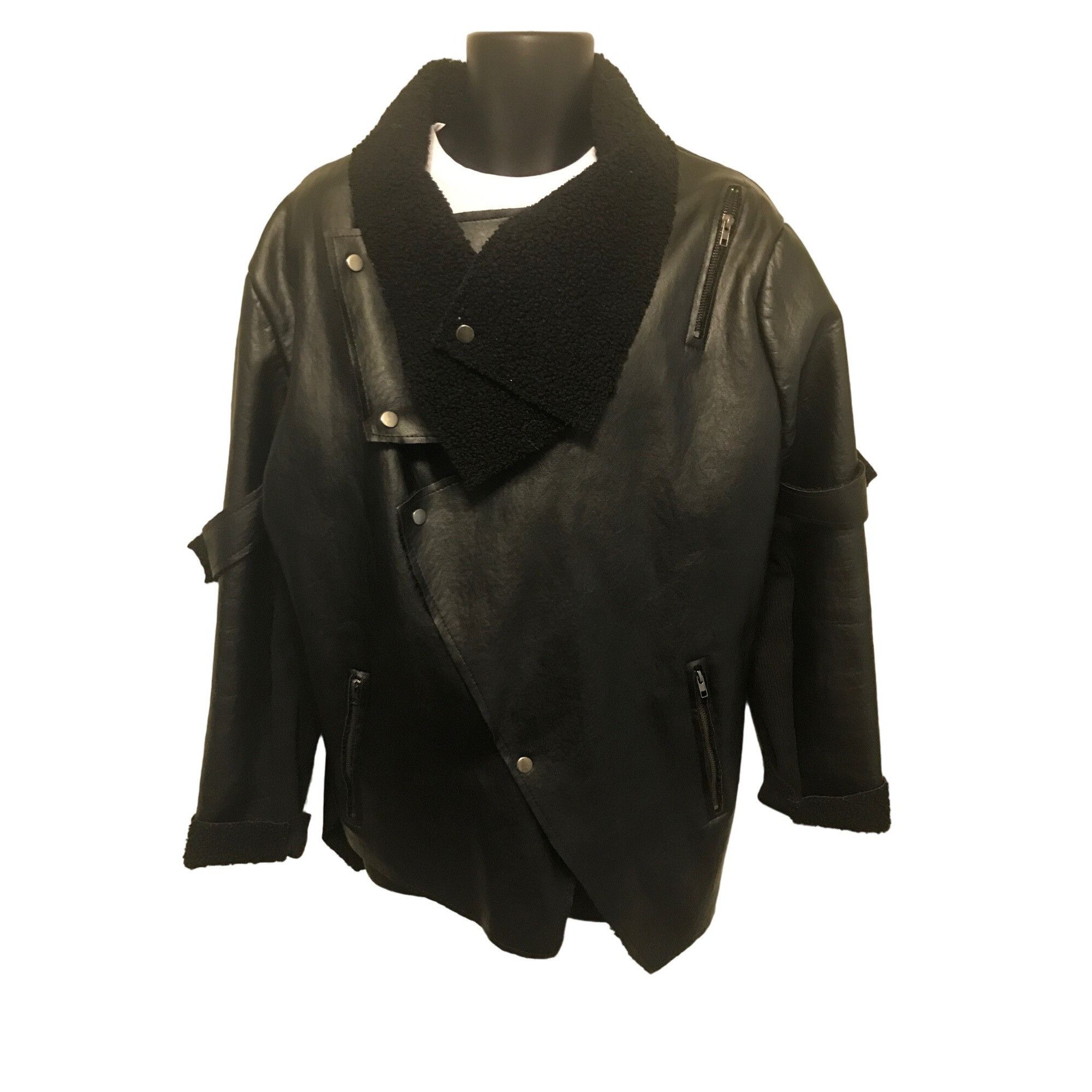 un-namable Aowofs Black Faux Leather Goth Grunge Motorcycle Mens Jacket Size US L / EU 52-54 / 3 - 1 Thumbnail