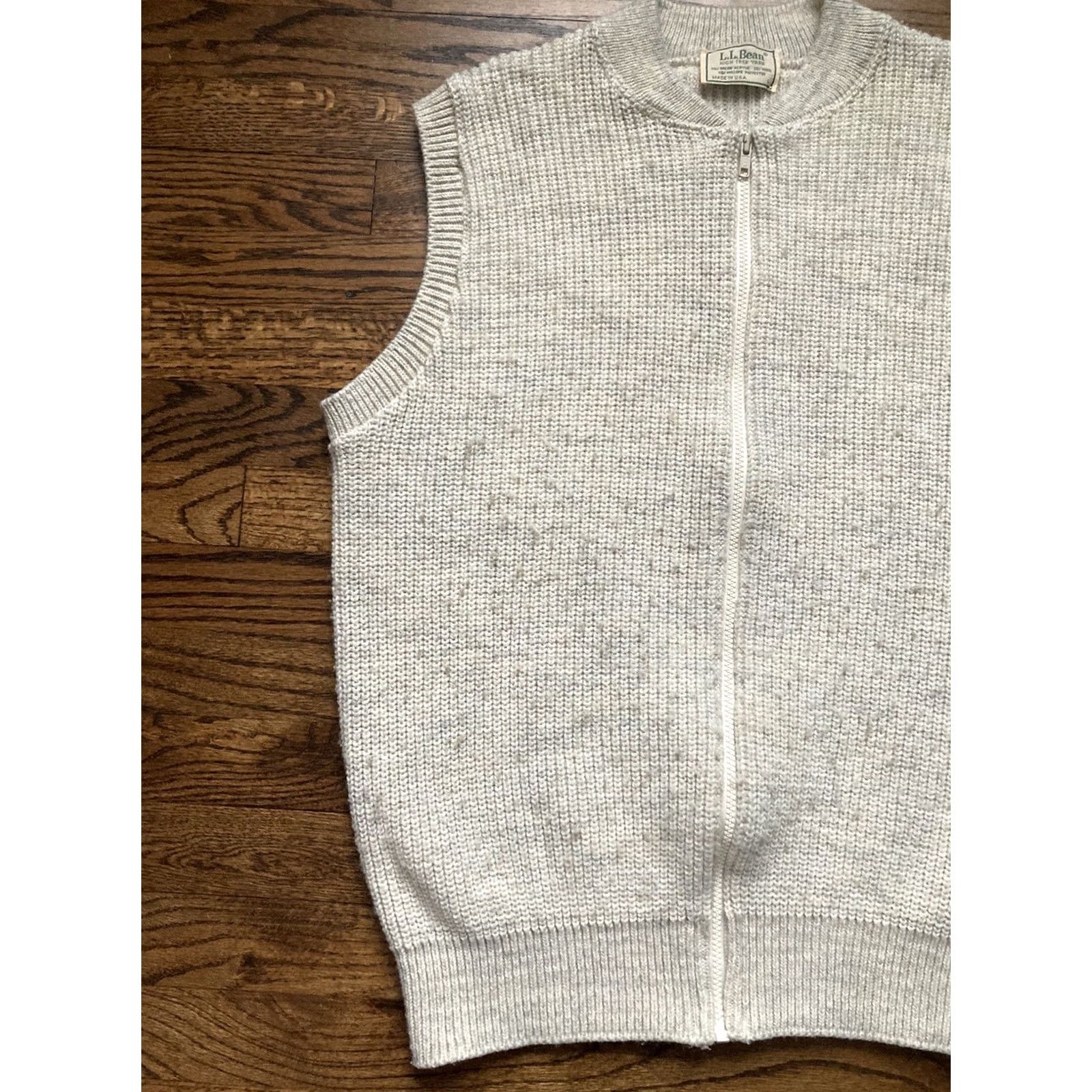Vintage VINTAGE L.L. Bean Sweater Vest Mens Large Wool Blend USA Made High Trek Ivory Knit Vest Full Zip Men L Knit USA Vintage Size US L / EU 52-54 / 3 - 2 Thumbnail