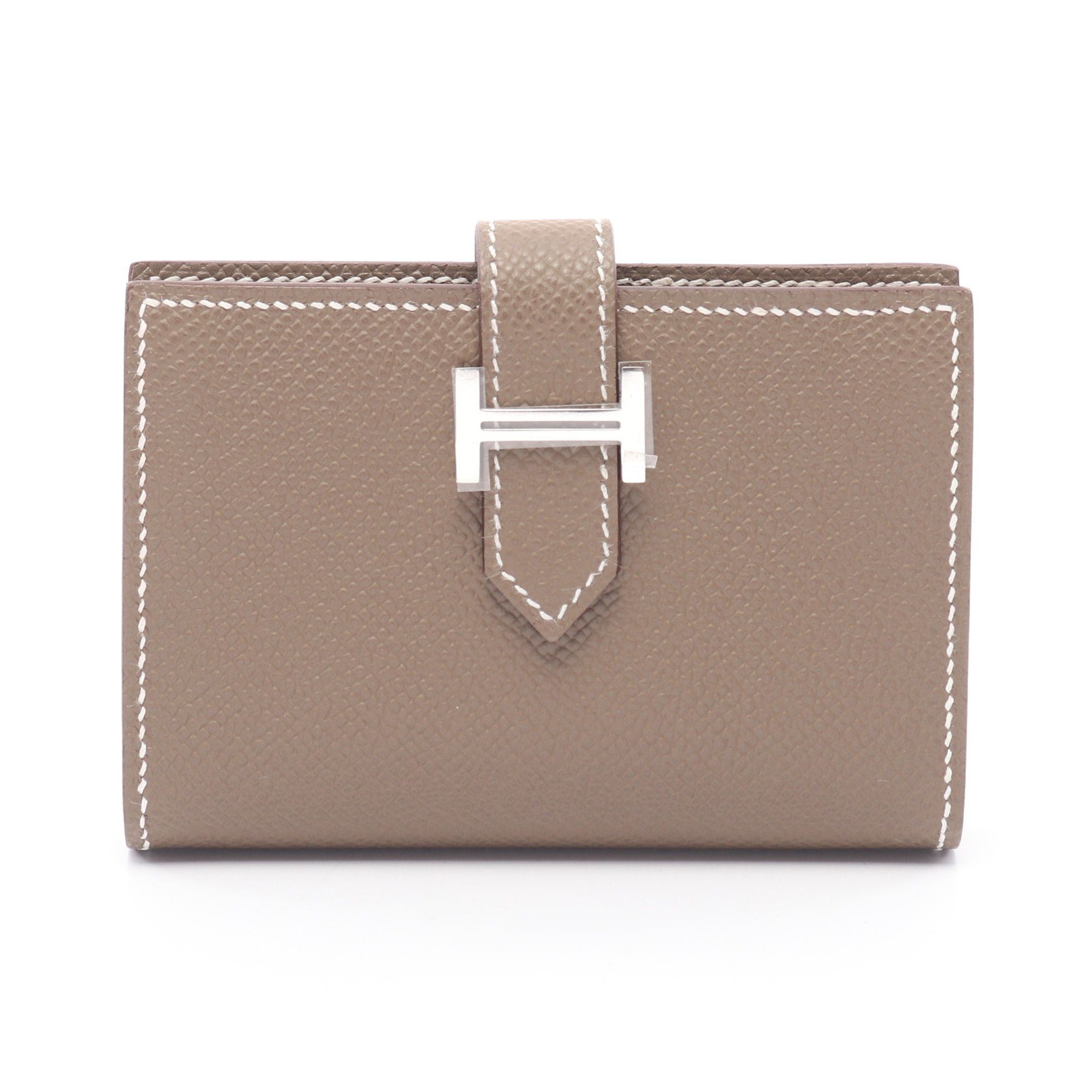 Hermes Hermes Bearn Card Case Etoupe Veau Epsom Gray Brown Silver Hardware K Stamp Size ONE SIZE - 1 Thumbnail