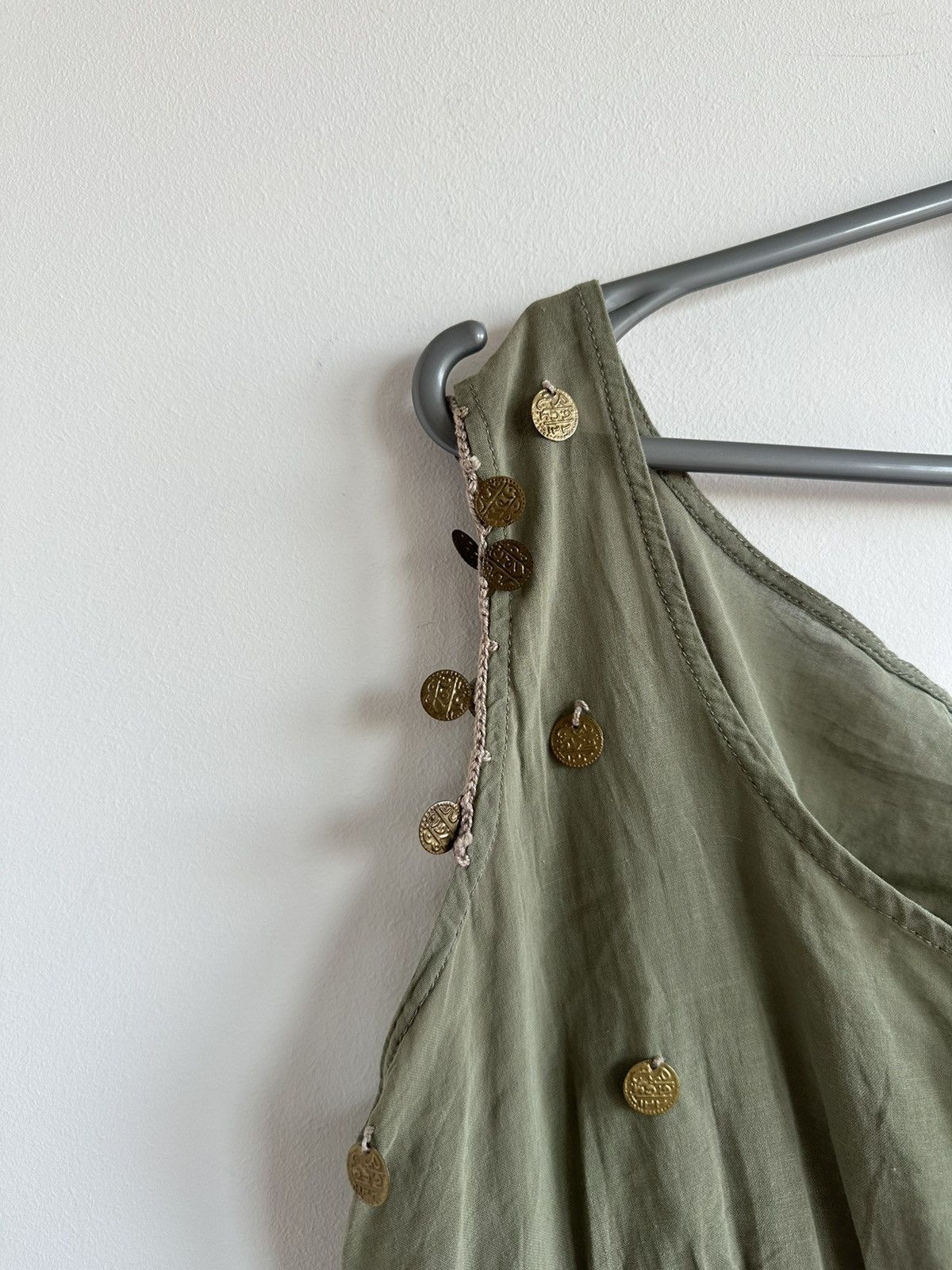 Miss Sixty VTG Miss Sixty Green Cami Top Metal Coin Embellishments sz L Size L / US 10 / IT 46 - 7 Thumbnail