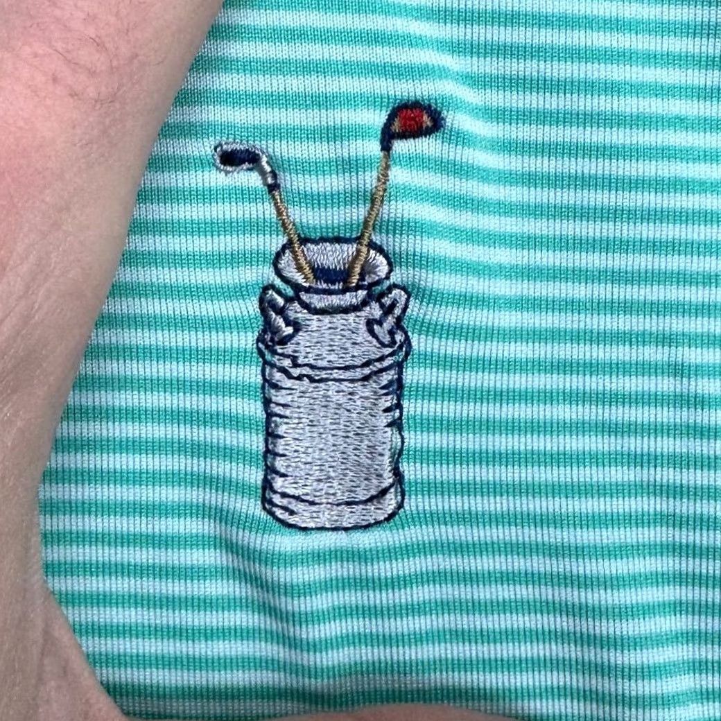 Vintage Greys Greyson Polo Shirt Adult XL Aqua Blue Striped Golf Polo Athletic Stretch Rugby Mens Size US XL / EU 56 / 4 - 6 Thumbnail