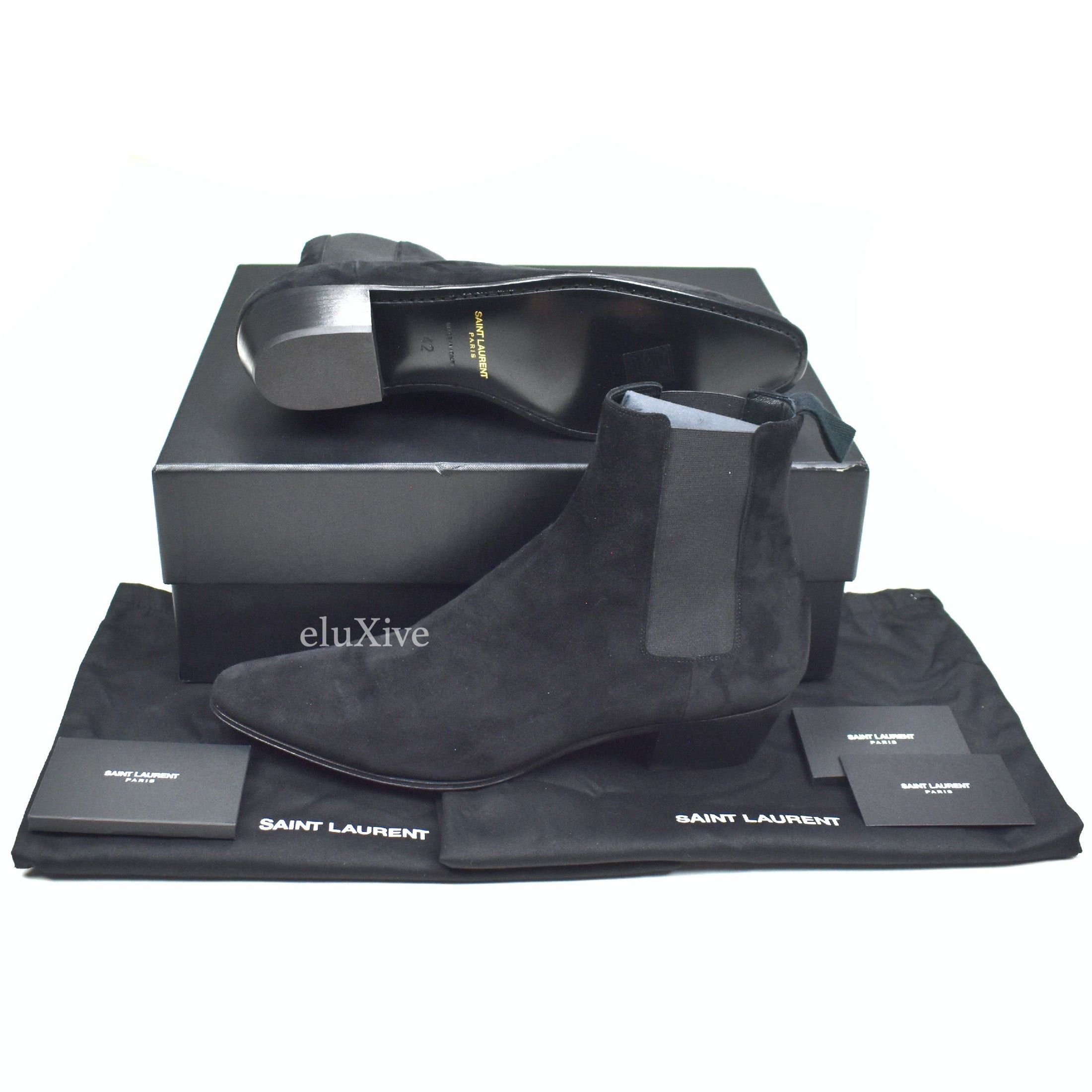 Saint Laurent Paris Saint Laurent Black Suede Dylan Chelsea Boots Size US 9 / EU 42 - 1 Thumbnail