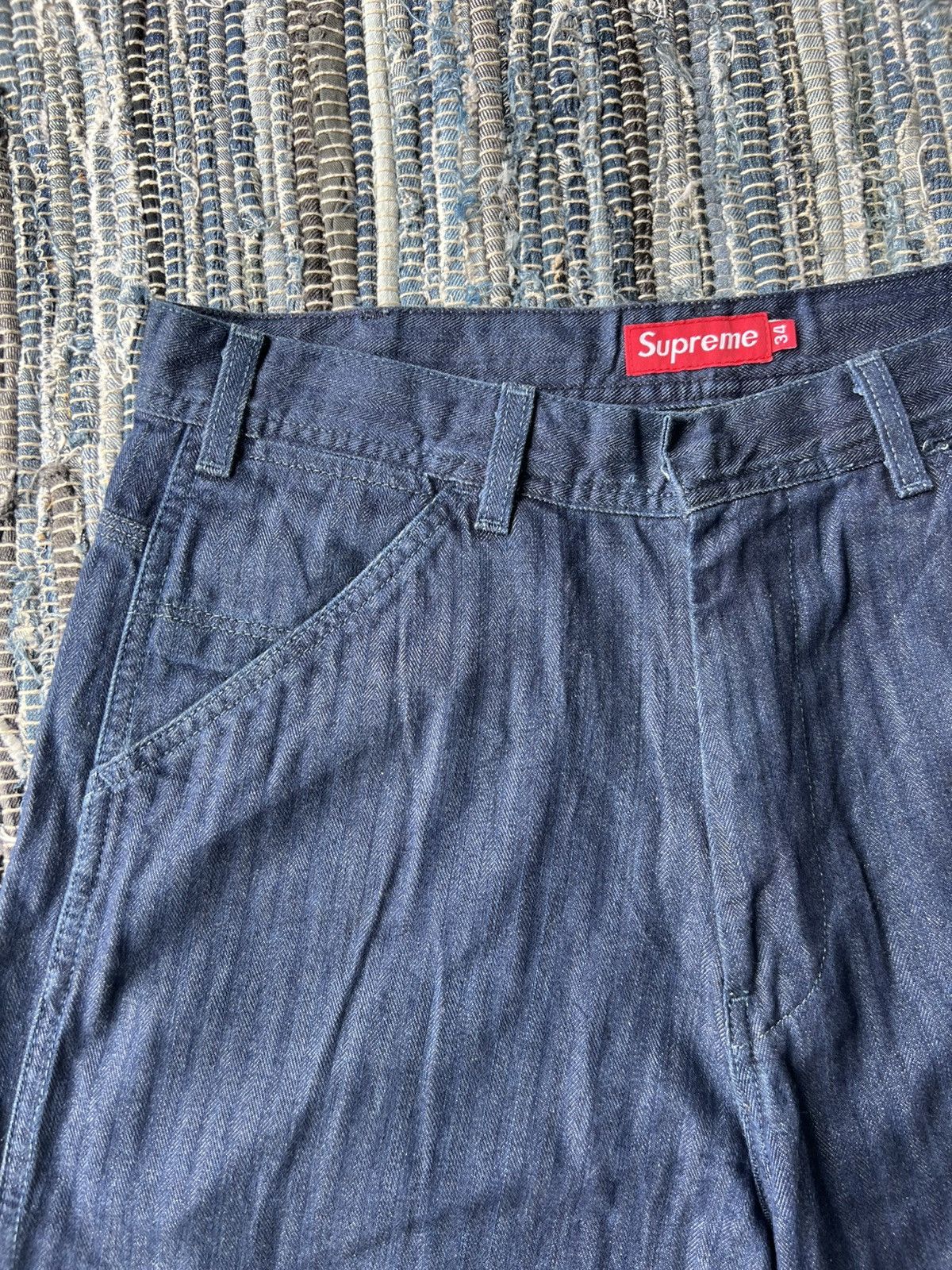Supreme Supreme 🇺🇸 Herringbone Denim Painter Jorts Jeans Pants Size US 34 / EU 50 - 3 Thumbnail