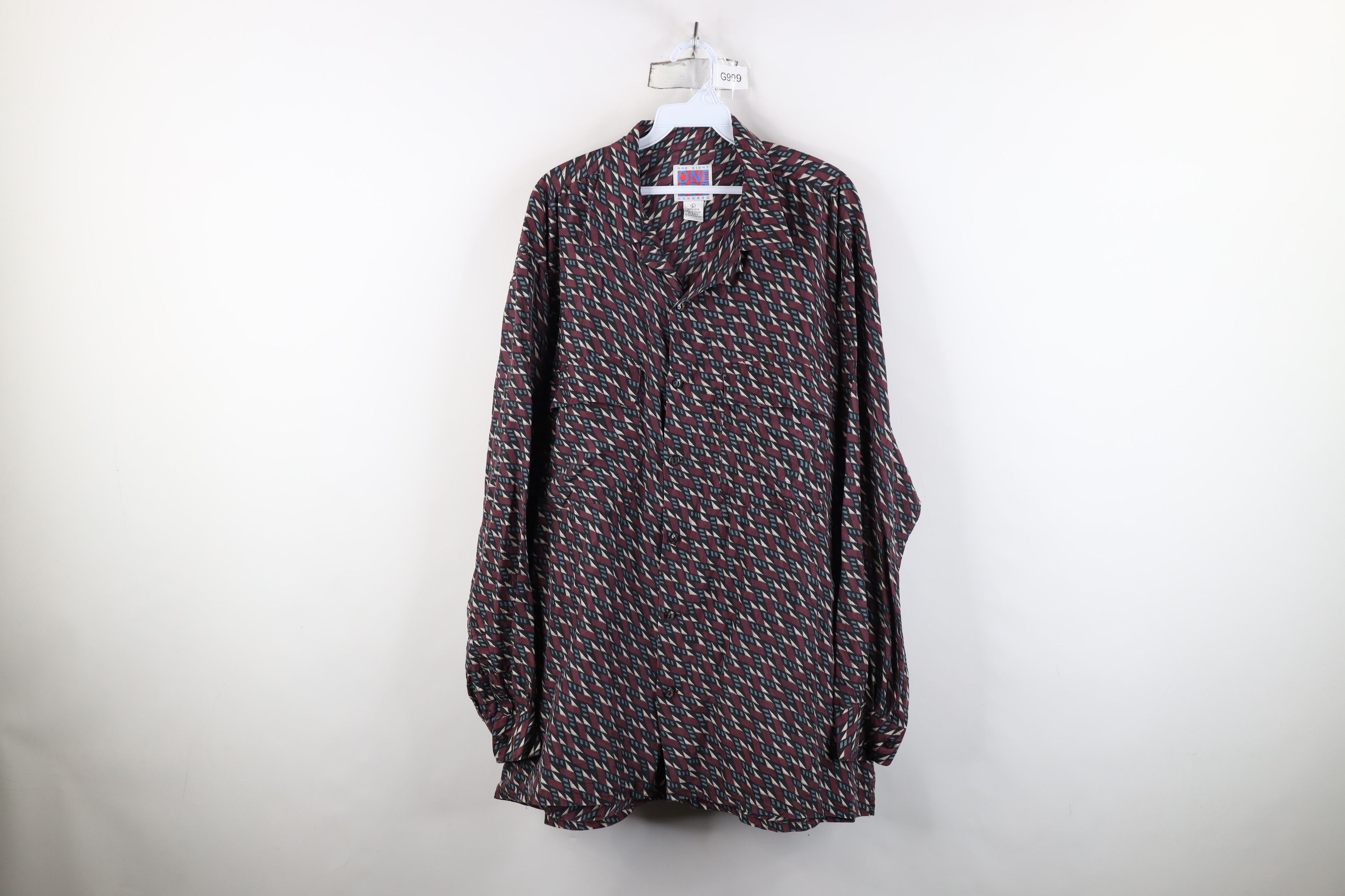 Vintage Vintage 90s Streetwear Baggy Silk Looped Collar Button Shirt Size US L / EU 52-54 / 3 - 1 Thumbnail