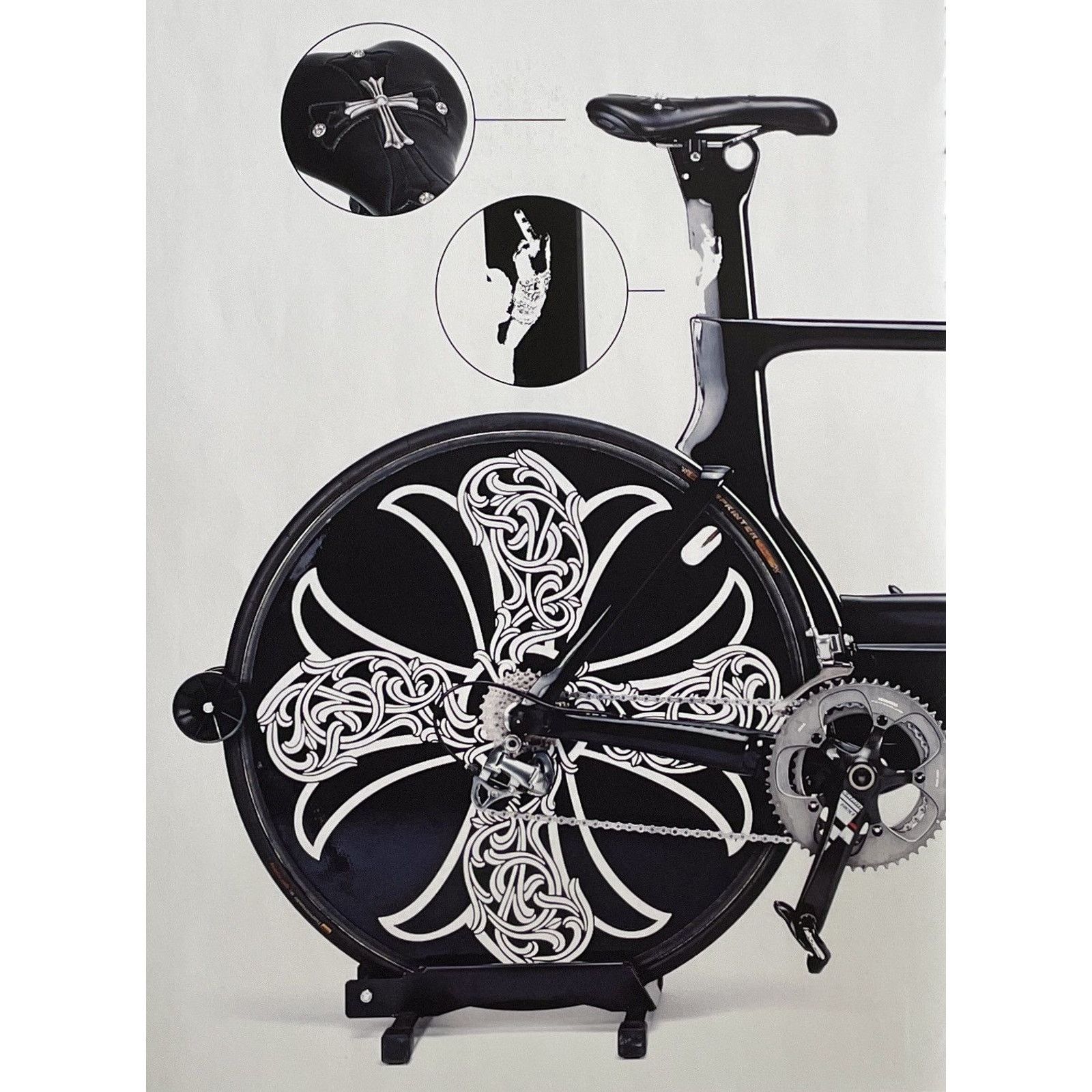 Chrome Hearts × Japanese Brand × Vintage Chrome Hearts Black bike backside photo Poster framed 9x11 Size ONE SIZE - 2 Thumbnail