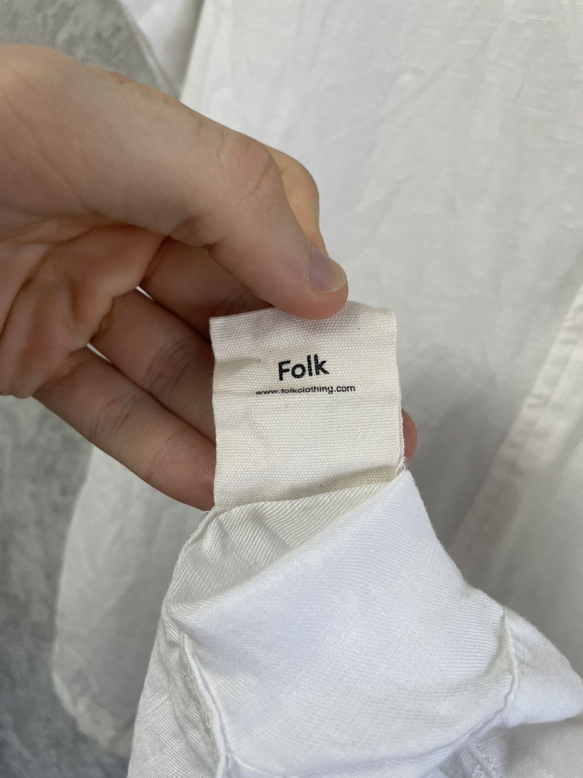 Folk Folk Linen White Basic Short Sleeve Shirt Button Up Size US L / EU 52-54 / 3 - 11 Thumbnail