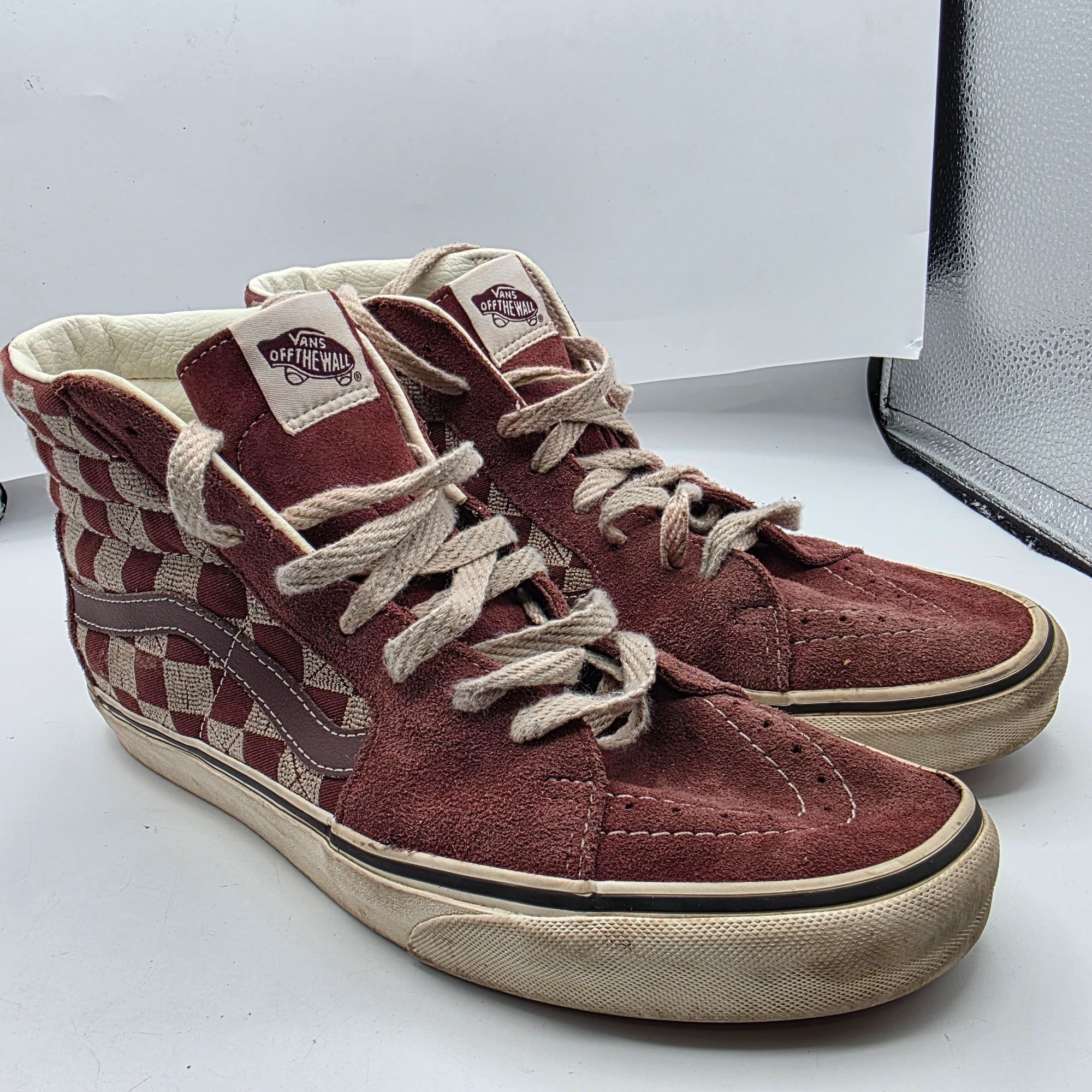 Vans Vans Sk8-Hi Stitch Checkerboard Bitte Mens Size 9.5 Brown Sh Size US 9.5 / EU 42-43 - 1 Thumbnail