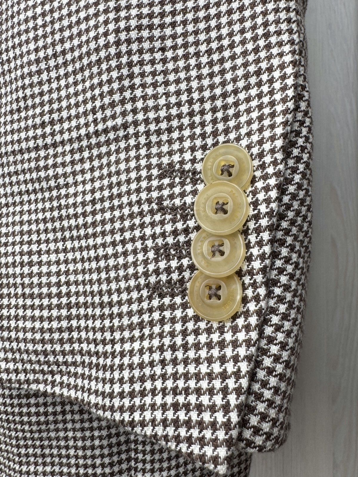 Pal Zileri Pal Zileri Concept Hemp Linen houndstooth unlined blazer 56 Size 46R - 7 Thumbnail